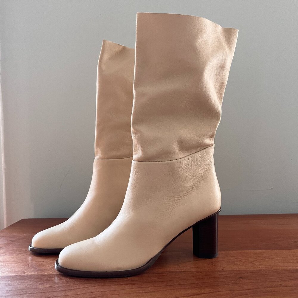 Tamara Mellon Soft Leather Mid-Calf Heeled Boots - Sz 38